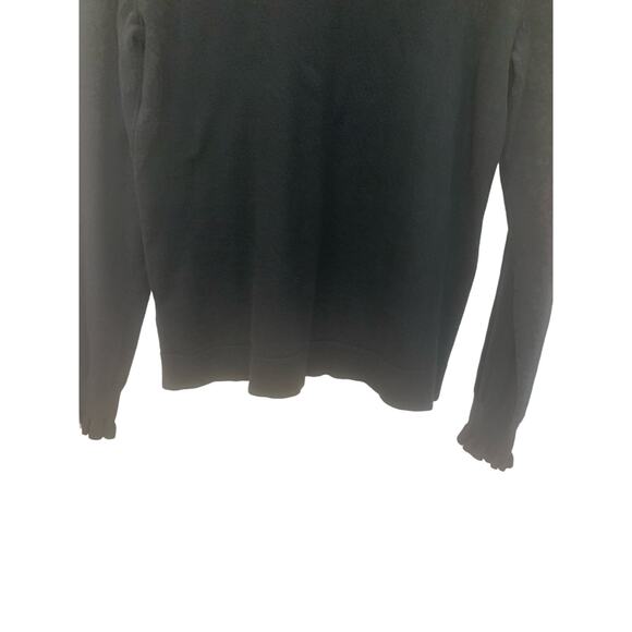 J Crew Black Pullover Sweater M Womens Soft Knit Rhinestone Buttons Long Sleeves - Picture 10 of 10